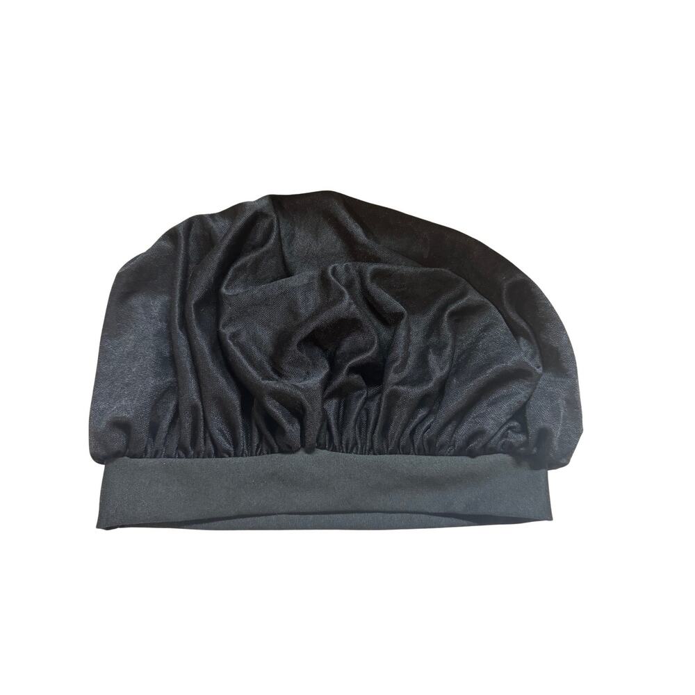 Black satin sleeping beanie